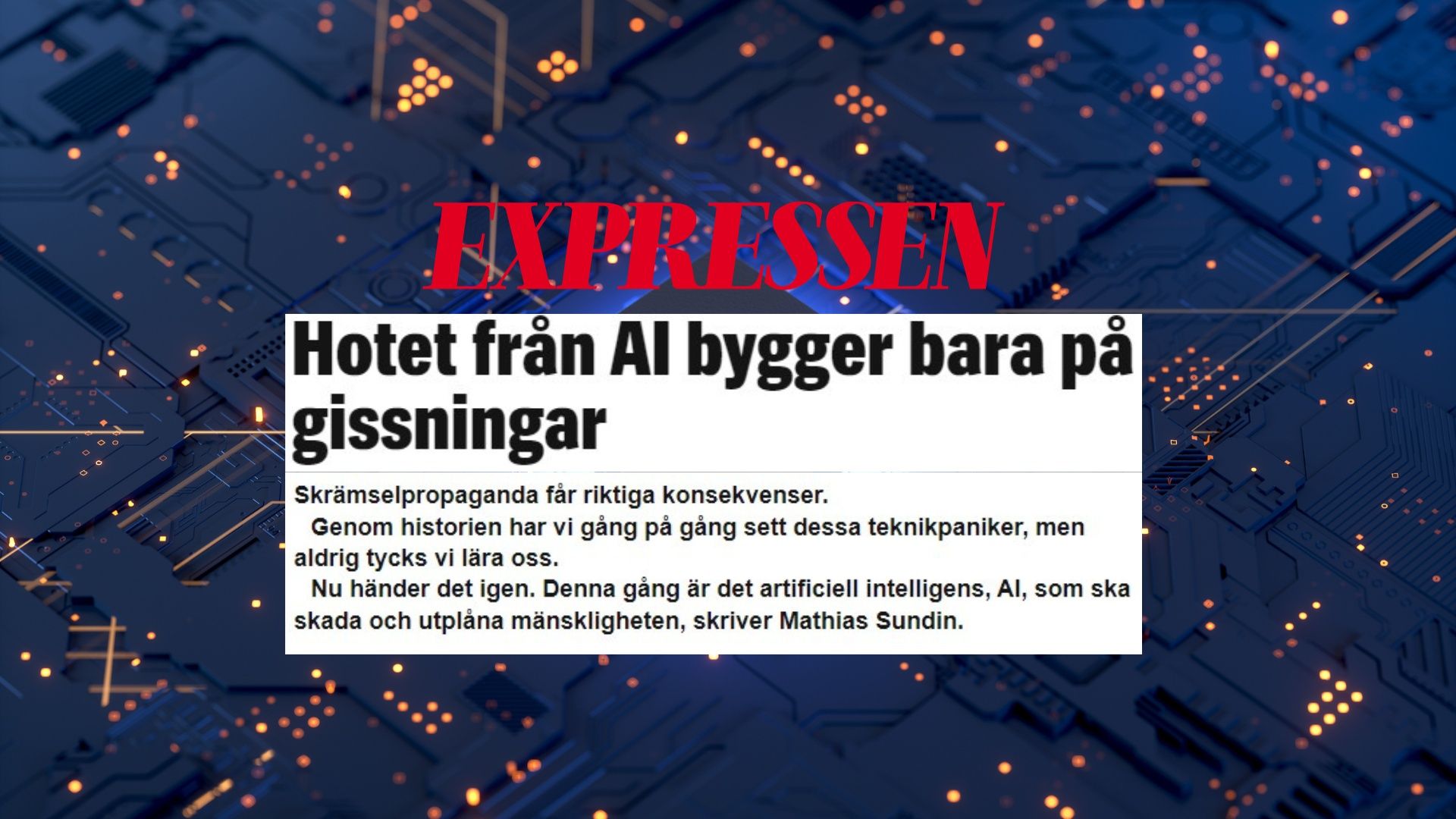 🤖 Op-ed in Expressen about the AI Safety Summit